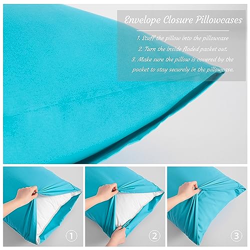 NTBAY Body Microfiber Pillowcases, Set of 2, Blue - color: Blue, size: Body (20"x54")