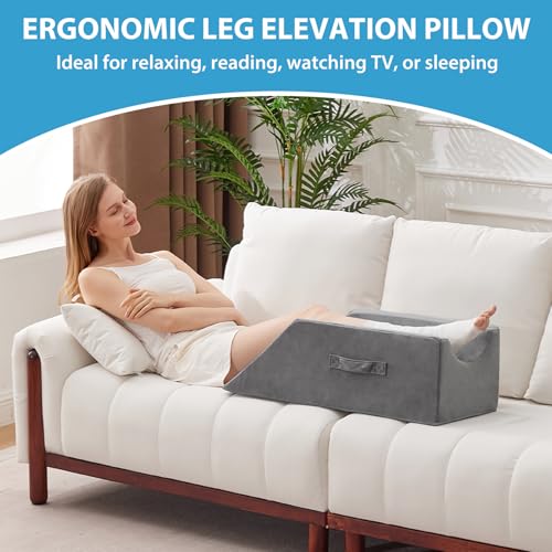 MEGCXIT Leg Elevation Pillow for After Surgery, Wedge Pillow, Grey - color: Grey, size: Single Leg