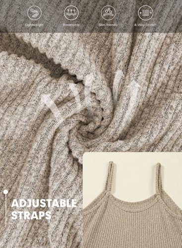 BLENCOT Maternity Ribbed Jumpsuit Stretchy One Piece Wide Leg Romper - color: Apricot, size: XX-Large