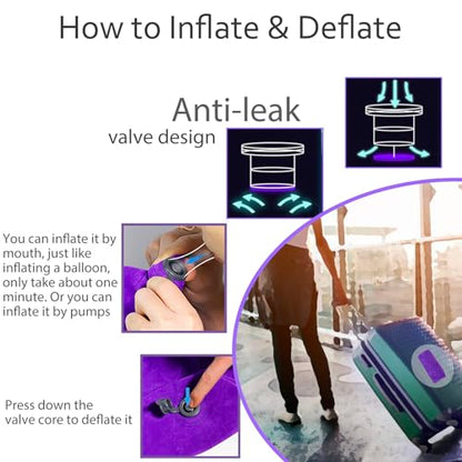 Inflatable Knee Pillow for Travel, Travel Knee Pillow for Side Sleepers