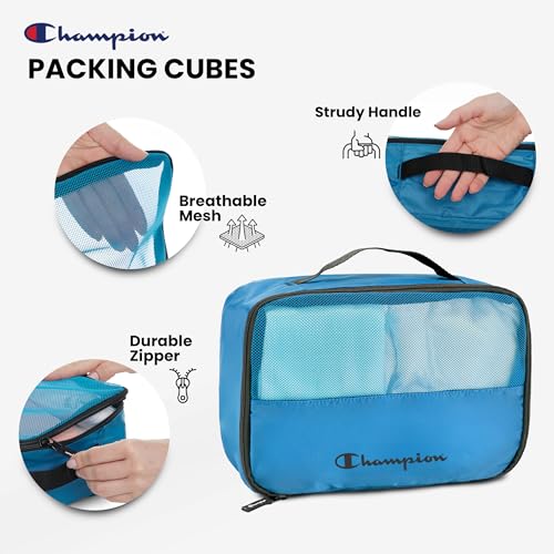 Champion Packing Cubes for Travel - 6 Piece Organizer Set, Carry-On Ready - color: Blue