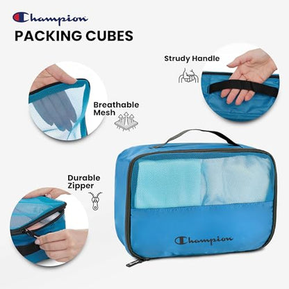 Champion Packing Cubes for Travel - 6 Piece Organizer Set, Carry-On Ready - color: Blue