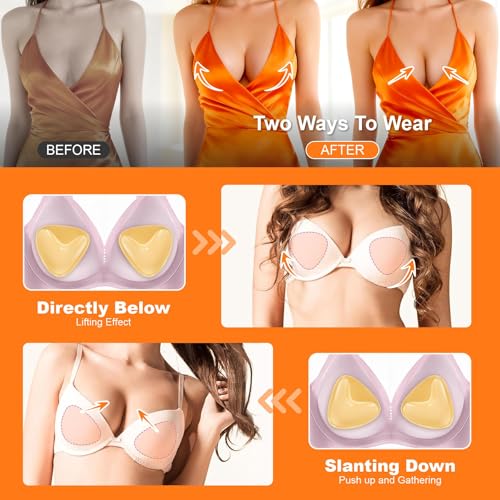 Snowy Insert: Double Sided Push Up Bra Pads | Reusable Waterproof Sticky Inserts for Strapless & Backless Dress for Women - size: C