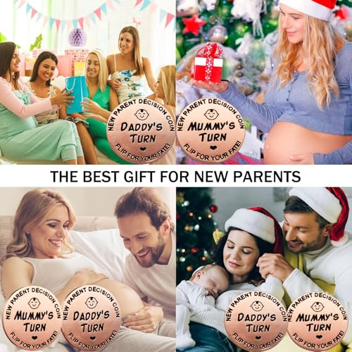 Funny Double Sided New Parents Decision Coin Pregnancy Gifts - color: Style A-rose Gold