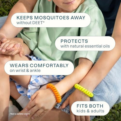 Cliganic Mosquito Repellent Bracelets for Kids & Adults, Natural, 100 Pack - size: Pack of 100