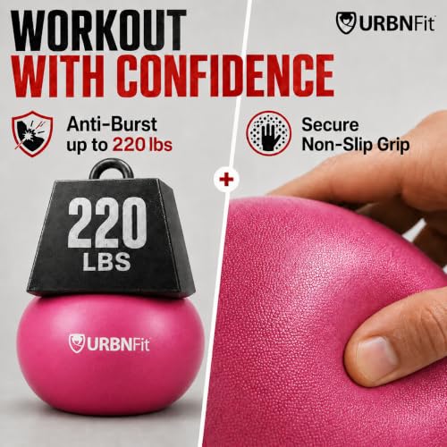 URBNFit Pilates Ball — 9 Inch Small Exercise Ball - color: Pink