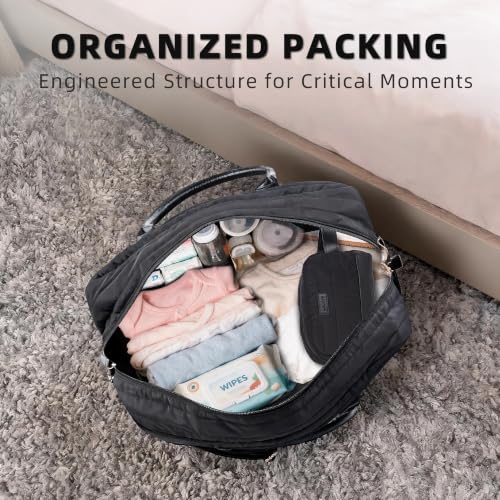MyMealivos Canvas Weekender Bag Travel Duffel Shoe Compartment Overnight - color: Black