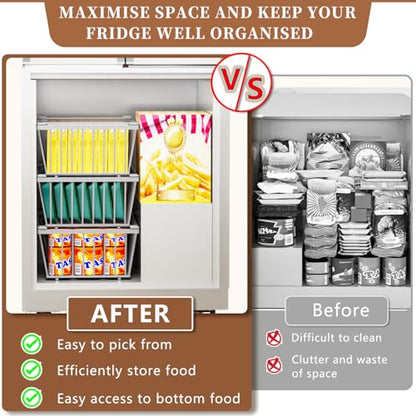 Enhanced Leak-Proof Bottom, Freezer Organizer Bins for 5 Cu.Ft,4 Pack - color: White 4 Pack