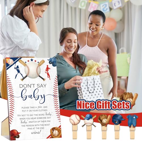 Patelai 321 Pcs Baby Shower Games Supplies, Baseball - style: Baseball
