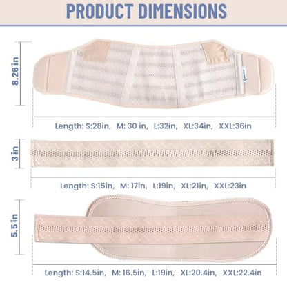 Maternity Support Belt- Adjustable Pregnancy Belly Band for Back & Belly Support (Large) - size: Large