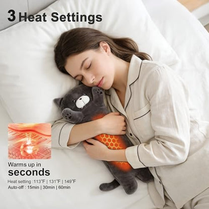 Noodle Cat Heating Pad, USB Electric Warm Pillow Gift for Women - color: Grey Noodle Cat Heating Pad