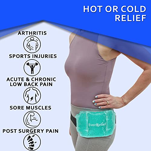 Ice Pack for Back Pain Relief with Elastic Strap by EverRelief