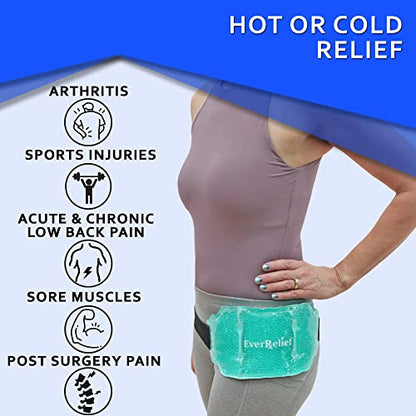 Ice Pack for Back Pain Relief with Elastic Strap by EverRelief