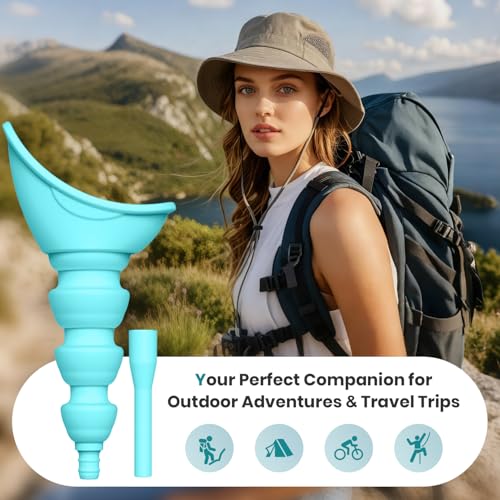 Portable Female Urinal, Silicone Pee Funnel, Splash‑Free Stand‑to‑Pee