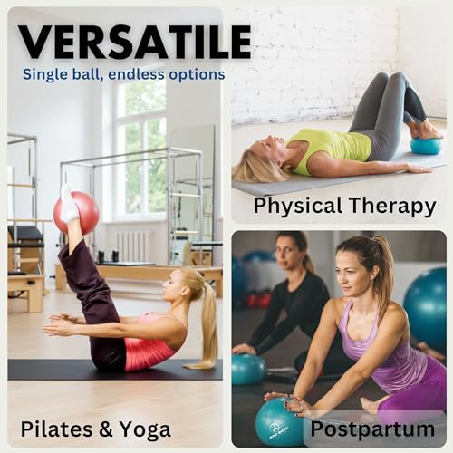 ProBody Pilates Ball Small with Pump - 9 Inch Small Exercise Ball - color: Purple