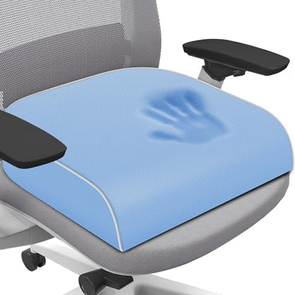 SweetSlubr Seat Cushion, Chair Pad, Memory Foam Tailbone Pain Relief - color: Lightblue, size: Large