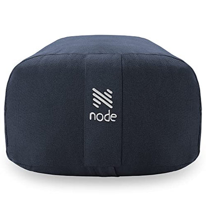Yoga Meditation Cushion, 25" x 12" Rectangular Bolster with Organic Cotton Cover - color: Midnight Blue