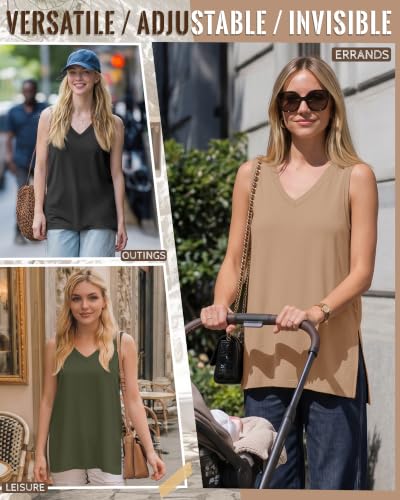 3 Pack Womens Maternity Nursing Tank Top - color: Khaki, Army Green, Black, size: Medium
