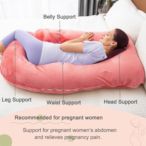 60 Inch Pregnancy Pillow for Sleeping (RED) - color: Red