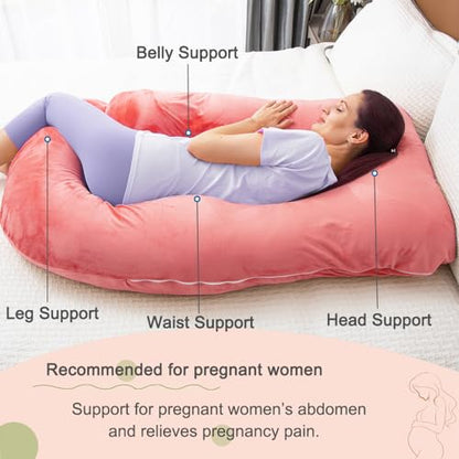 60 Inch Pregnancy Pillow for Sleeping (RED) - color: Red