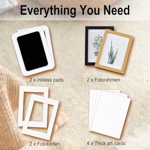 echosari 2Pack Inkless Baby Hand and Footprint Kit with Picture Frame 5x3in - size: 2 Pack-Large