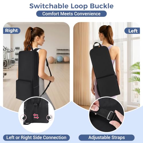 COOLBEBE Yoga Bag for Women with Side Mesh Pockets & Wet Dry Compartment - color: Black