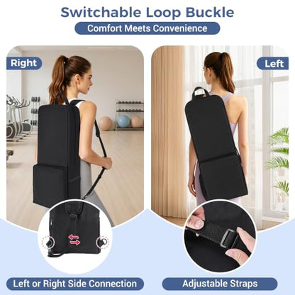 COOLBEBE Yoga Bag for Women with Side Mesh Pockets & Wet Dry Compartment - color: Black