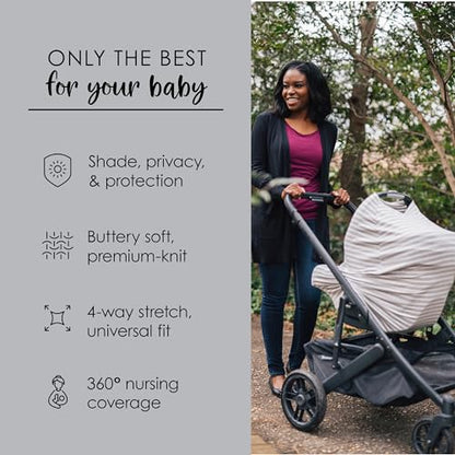 Milk Snob Original 5-in-1 Baby Nursing & Carseat Cover (Heather Grey)