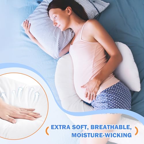 Salcod Pillowcase Compatible for Contour Swan Body Pillow, White