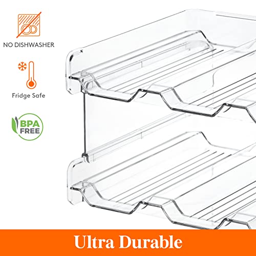 Lifewit Stackable Water Bottle Organizer for Cabinet, Clear Tumbler Holder - size: 2 Tier-8 Bottle