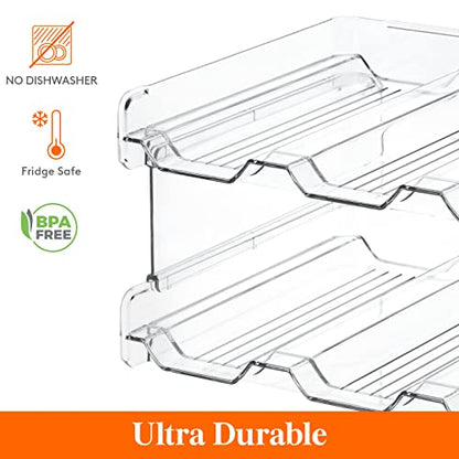 Lifewit Stackable Water Bottle Organizer for Cabinet, Clear Tumbler Holder - size: 2 Tier-8 Bottle