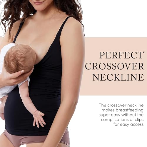 Ingrid & Isabel Basics - Crossover Maternity & Nursing Cami - Maternity Tank Top - size: Small