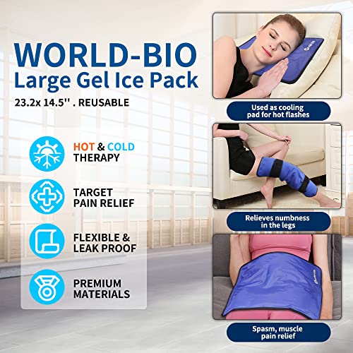 Extra Large Ice Pack for Full Back Injuries，23.2" x 14.5" - size: 23.2" x 14.5" Blue