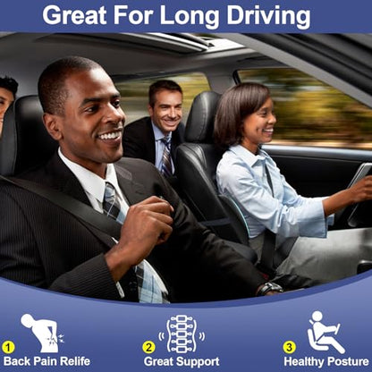 BYMECOST Cooling Lumbar Support Pillow for Car,Memory Foam Car Back Cushion - color: Grey Cooling Fabric