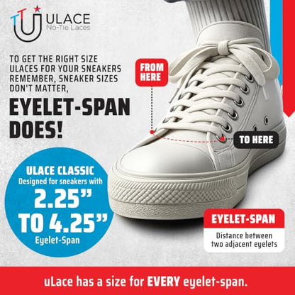 uLace Classic No-Tie Shoelaces - Elastic Shoe Laces for Sneakers - 14 Laces - color: Off-white