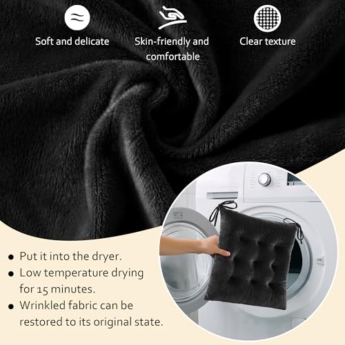 ELFJOY Rocking Chair Cushions Tufted High Back and Seat Cushion Black - color: Black