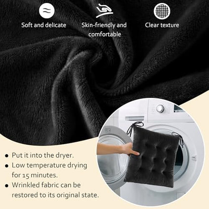 ELFJOY Rocking Chair Cushions Tufted High Back and Seat Cushion Black - color: Black