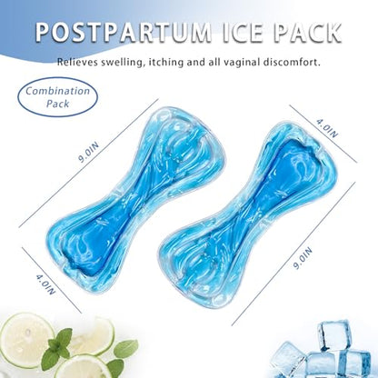 Postpartum Cold Pack, Perineal Cooling Pad Pregnancy & Hemorrhoid Pain Relief, Postpartum Ice Pack Pads (blue) - color: Blue (2 Ice Pack + 0 Fabric Cover)
