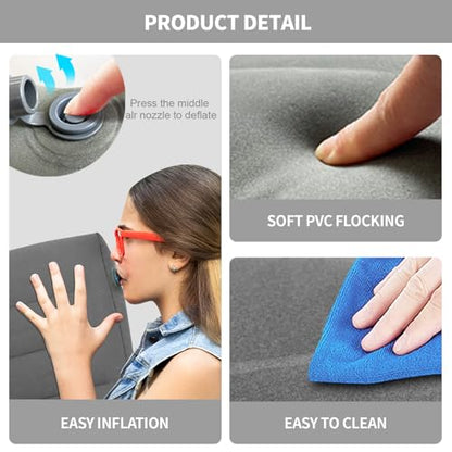 Inflatable Wedge Pillow for Travel, Camping & Indoor Sleep - color: Lightweight