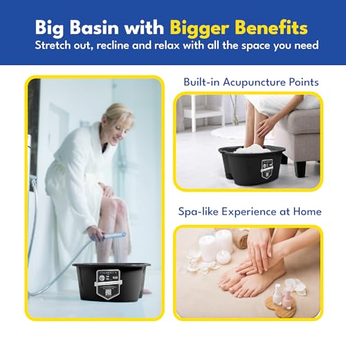 Extra Large Foot Soaking Tub, Sturdy Foot Bath Basin, Pedicure Bowl - Black - color: Black Foot Basin