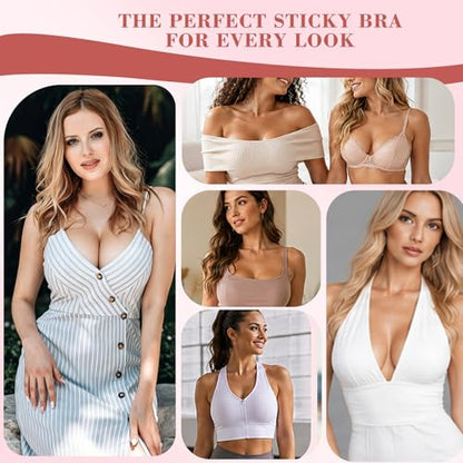 Double Sided Sticky Push Up Bra Inserts，Reusable Invisible Sticky Bra Pads for Dresses and Bikinis - size: Large