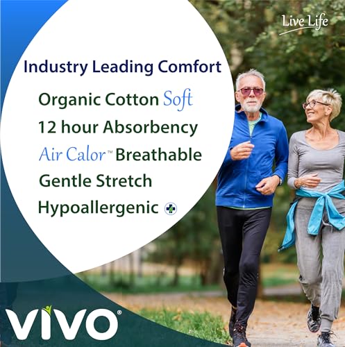 VIVO Organic Cotton Sensitive Skin Overnight Adult Incontinence Pullup Underwear, Women & Men, Medium 22 Count - size: Medium (22 ct), style: Pullup Underwear