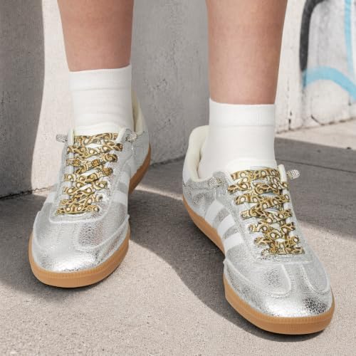 Stepace 2 Pairs Rainbow Elastic No Tie Shoe Laces for Sneaker Paisley Print - color: Brown Paisley