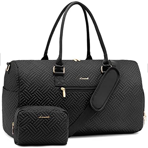 LOVEVOOK Travel Duffle Bag & Weekender with Toiletry & Shoe Compartment - color: Black-b, size: Large