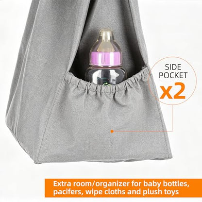 Hanging Diaper Stacker Organizer for Crib, Roomy Storage Caddy, 1PK - color: Gray