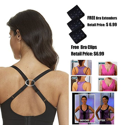 HOFISH 3PACK Full Bust Seamless Nursing Maternity Bras Bralette S-XXL with Extra Bra Extenders & Clips - color: 3pack: Black, size: X-Large