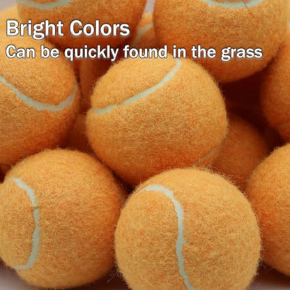 SHYUJAJIE Tennis Ball,20 Pack Practice Balls Bulk,Dog Balls with Mesh Bag - color: Light Orange