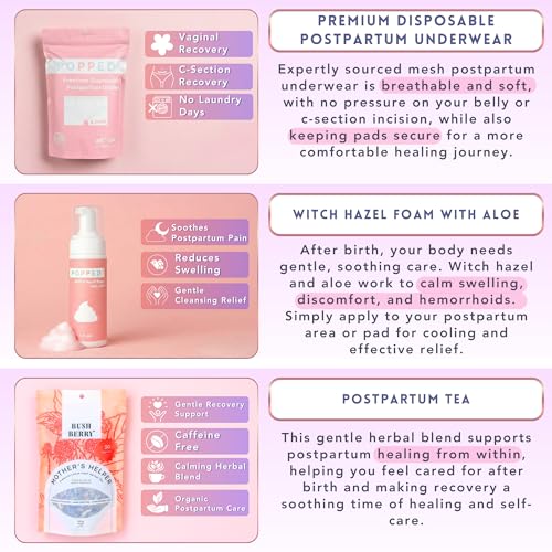 Postpartum Essentials Box, 6 Piece Gift Set for New Moms - size: Postpartum