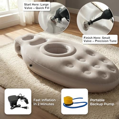 Inflatable Tummy Nest Pregnancy Pillow with Belly Hole (Gray) - color: Gray