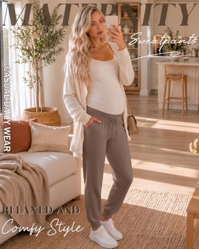 3 Pack Women Maternity Pants Pregnancy Lounge Jogger - color: Black, Army Green, Coffee, size: XX-Large